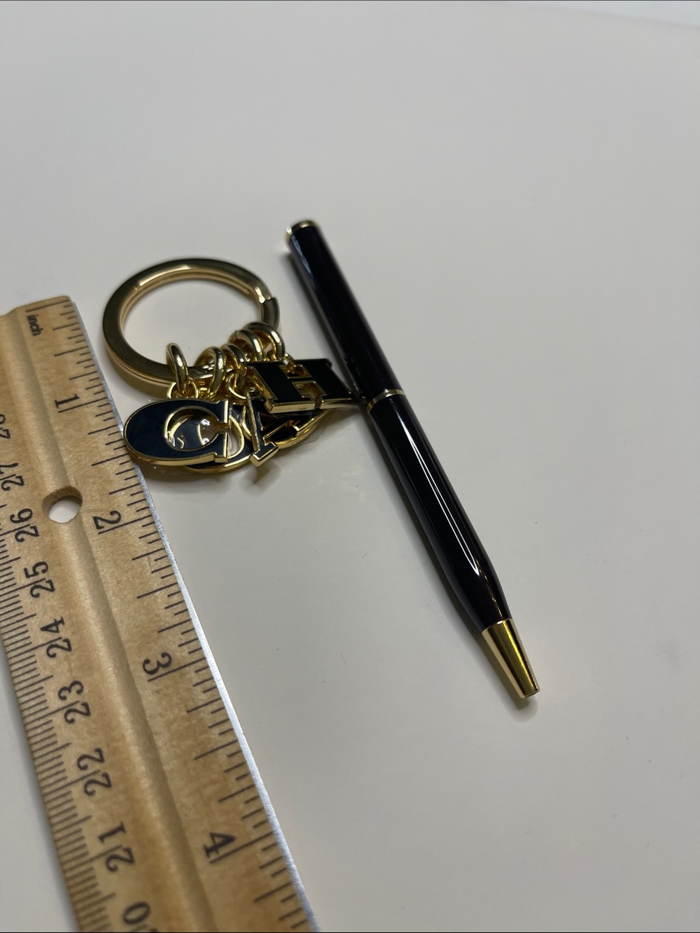 (2) COACH Black and Gold Charm Keyring and (2) hot pink Coach Pens - Picture 4 of 8